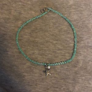 blue neckalace with starfish charm